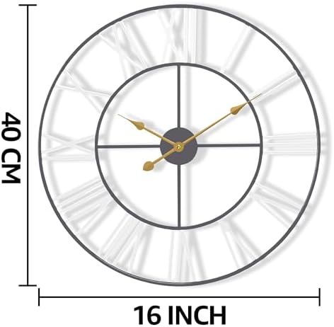 Sorbus Big Wall Clock, Roman Numeral Decor, Battery Operated - Image 2