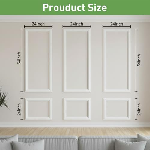 Pre Cut Wall Molding Kit, 3 Set Ready-to-Assemble Wainscoting Panels - Image 2