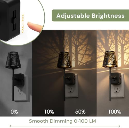 L LOHAS LED Night Lights Plug into Wall, Decor Metal Crafted Night Light - Image 3