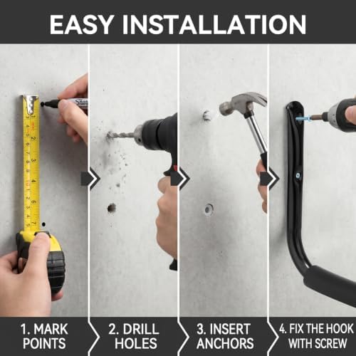 Garage Storage Hooks Set, Folding Chairs, Garden Tools - Image 7