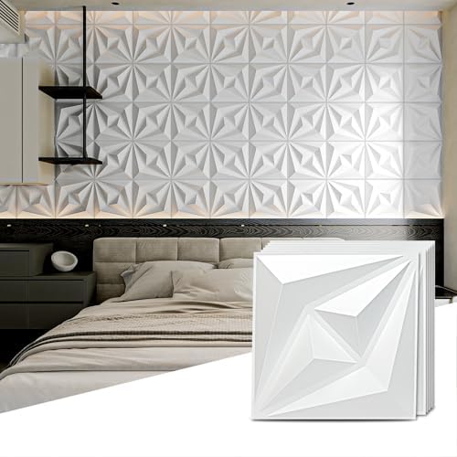 AMZDEPOT 50 Pack 3D Wall Panels, 12x12 Inch by AMZDEPOT