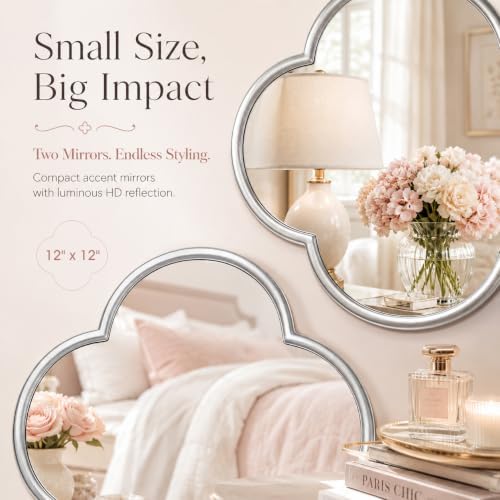Glass Clover Mirror Set of 2, Non-Distortion Wall Decor Mirrors - Image 3