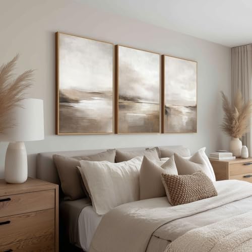SAFERRYHOME Neutral Abstract Landscape Shapes Wall Art, 3 Panels 24x36 Inch - Image 6