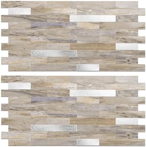Peel and Stick Backsplash Tile Waterproof Removable PVC Wall Sticker 3D Faux by KOYNSLE