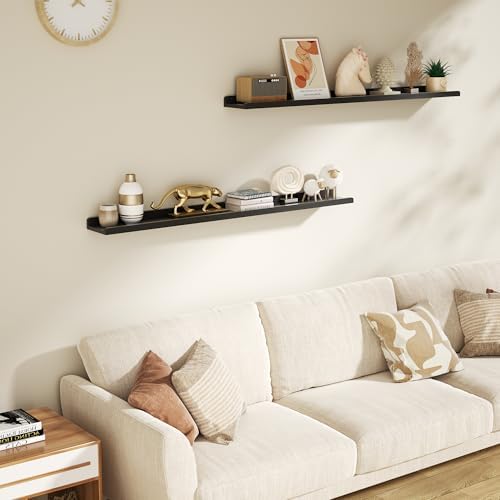 Love-KANKEI 48" Long Black Floating Shelves - Image 2