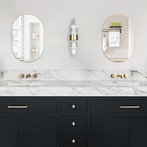 Oval Bathroom Mirror Capsule Wall Vanity Mirror, Large Modern Mirror - Image 2
