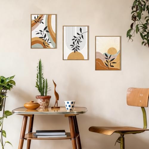 BINCUE Boho Line Wall Art Abstract Plant Wall Decor Mid Century Artwork - Image 5