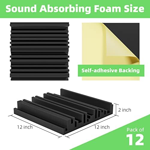 Self-Adhesive Acoustic Panels 36 Pack, High Resilience Sound Proofing Padding - Image 3