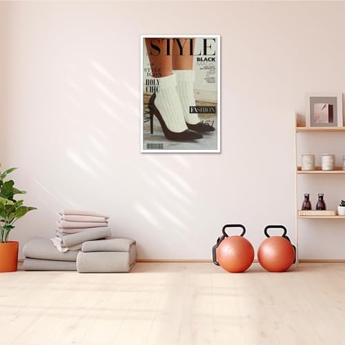 Trendy Red Boot Wall Art Funky Feminist Canvas Poster Trendy Preppy Newspaper - Image 7