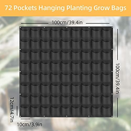 Hanging Planting Grow Bags, 72 Pockets Hanging Vertical Wall Planter Wall - Image 2
