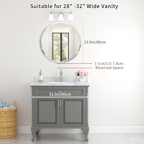 24x24 Inch Bathroom Mirrors for Over Sink, Frameless Mirrors for Wall - Image 5