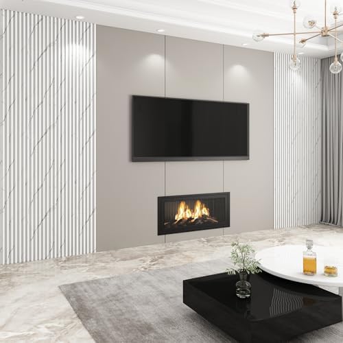 Slat Wall Panel 8-Pack, 118’’x6.1’’, Marble White - Image 5