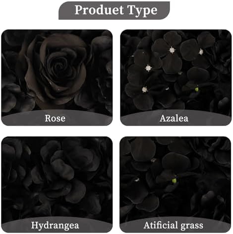 3D Flower Wall Backdrop 12 Pcs 15×15 Inch Black Dahlia - Image 5