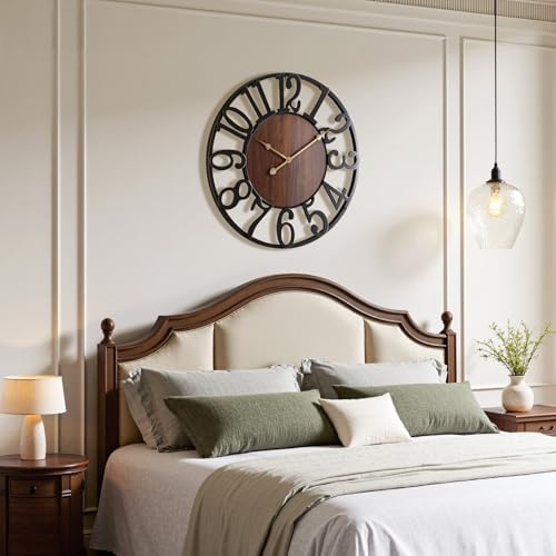 Vantic 32 Inch Large Wall Clock, Arabic Numeral Wood Oversized Wall Clock - Image 6