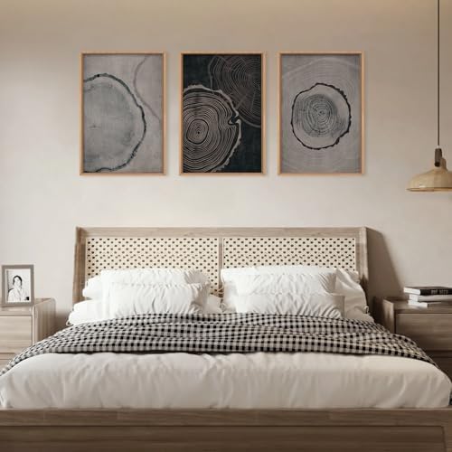 Ausril Large Neutral Tree Ring Framed Canvas Wall Art Set -24"x36"x3 - Image 4