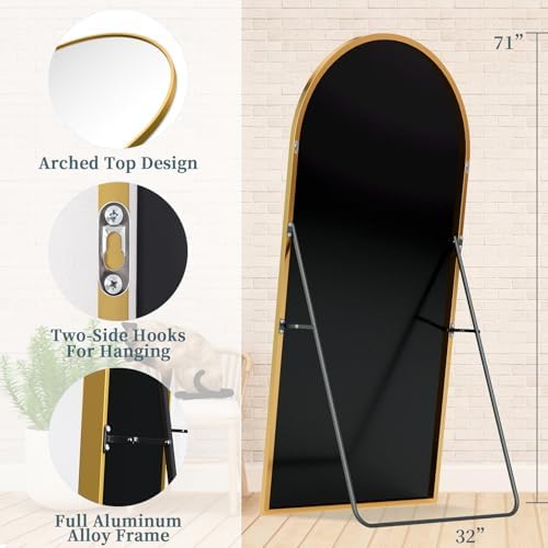 71"x32" Arched Full Length Mirror - Image 5