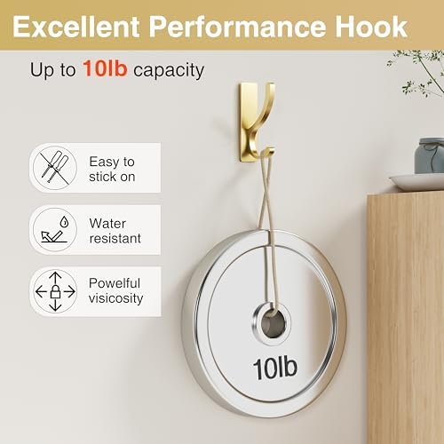 pickpiff Adhesive Wall Hooks for Coat/Towel, Hold 13LB - Image 6