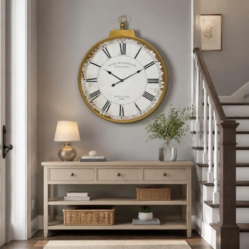 Oversized Vintage Wall Clock, 36 Inch Rustic Farmhouse - Image 7