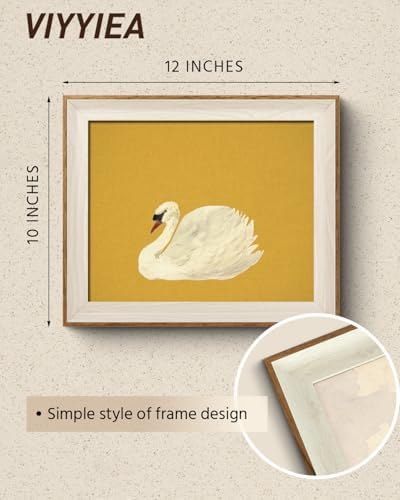 VIYYIEA Framed Modern Yellow Swan Wall Art - Image 2