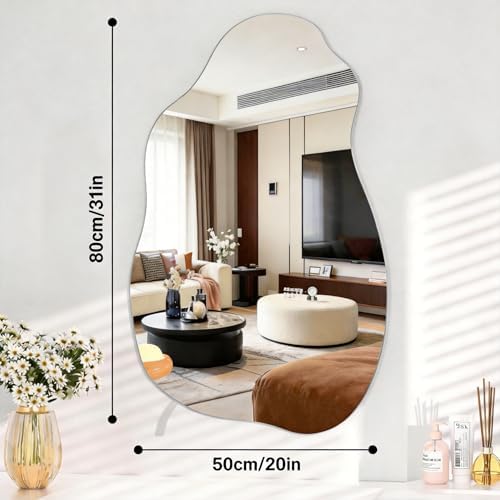 Hasipu 31"x20" Irregular Wall Mirror Frameless Asymmetrical Mirror - Image 6
