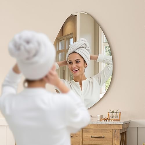 Hasipu 27"x18" Irregular Wall Mirror Frameless Asymmetrical Mirror - Image 4