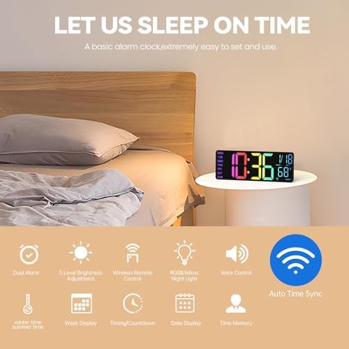 YISILE 13" Digital Wall Clock - Image 3