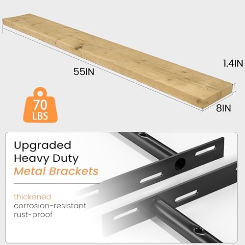 Fun Memories 55 Inch Reclaimed Wood Floating Shelves - Image 3