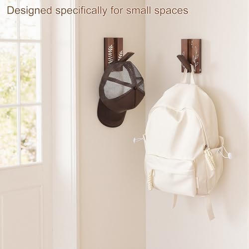 Rustic Folding Wall Hooks: Decorative Wood Hook 2Pack - Image 2
