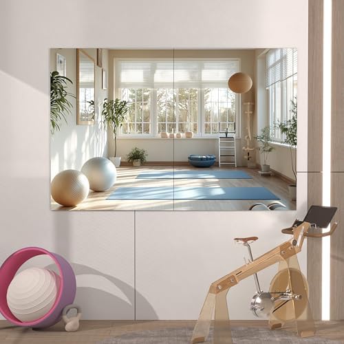 Hasipu Home Gym Workout Mirror 40" L x 30" W-2pcs Large Full Length Mounted - Image 2