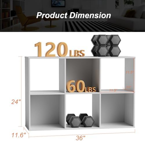 Sweetcrispy 6 Cube Storage Organizer, Stackable Modular Bookcase Shelf - Image 2