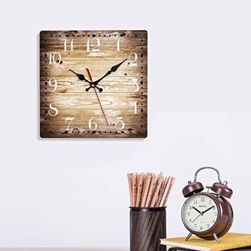 ArtSocket Square Wall Clock Silent Non-Ticking 12" Rustic Coastal - Image 6
