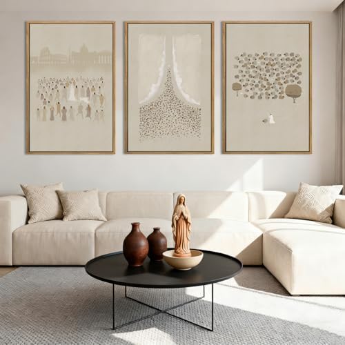 BINCUE Framed Jesus Wall Art Set of 3 Jesus Lamb Wall Decor Lamb of God Art - Image 4