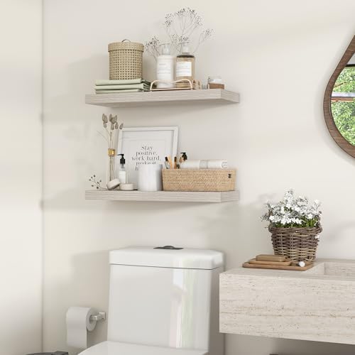 Heimlove Floating Shelves 23.6" W x 9.3" D Grey Set of 2 - Image 2