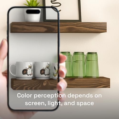 Solid Wood Floating Shelves for Wall 36 Inches Long, Walnut Wooden Shelf - Image 7