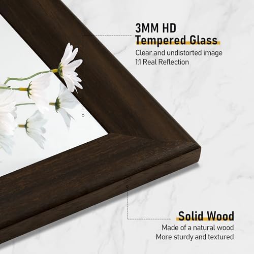 Rustic Wood Wall Mirror for Bathroom, Rectangle 24 x 36 Inch - Image 5