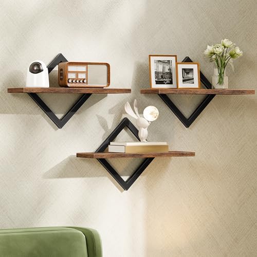 CHOEZON Floating Shelves for Wall, Rustic Brown by Choezon