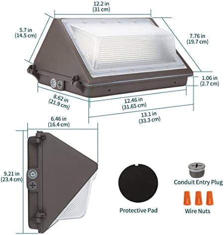 kadision LED Wall Pack with Dusk-to-Dawn Photocell, 60W 7800lm 5000K 100-277V - Image 4