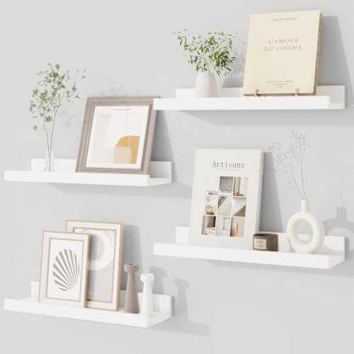 Dreamland Picture Ledge Shelf for Wall, Floating Shelves Set of 4, 16 inch Long by Dreamland