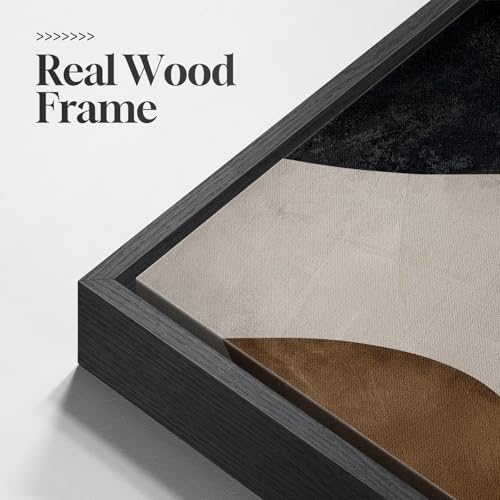 Framed Neutral Beige Brown Abstract Canvas Wall Art Set of 2, 16x24 In - Image 5