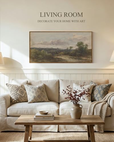 InSimSea Extra Large Framed Vintage Wall Art, Hill Sky Landscape - Image 2
