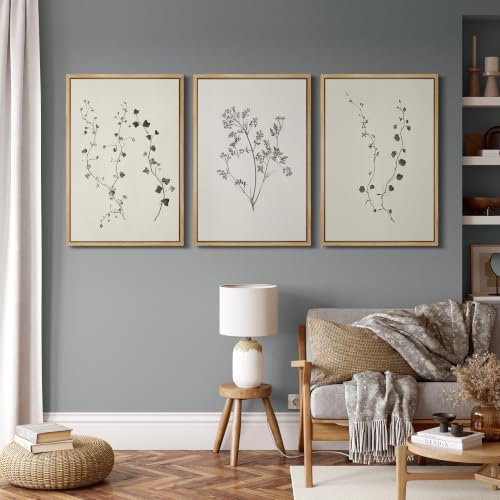 MUDECOR Framed Canvas Print Wall Art Set Botanical Sprigs - Image 4