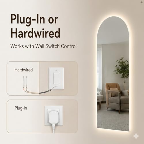 LAIYA 71" L x 32" W Archway LED Full Length Mirror - Image 7