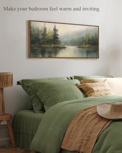 InSimSea Extra Large Framed Vintage Wall Art, Forest Woodland - Image 4
