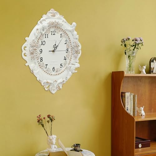 European Style Resin Wall Clock, Retro Silent Clock - Image 6