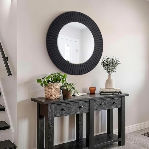 Chende 36'' Black Circle Mirror - Image 7