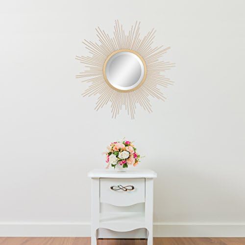 Stonebriar Round 23" Antique Gold Metal Starburst Hanging Wall Mirror - Image 6