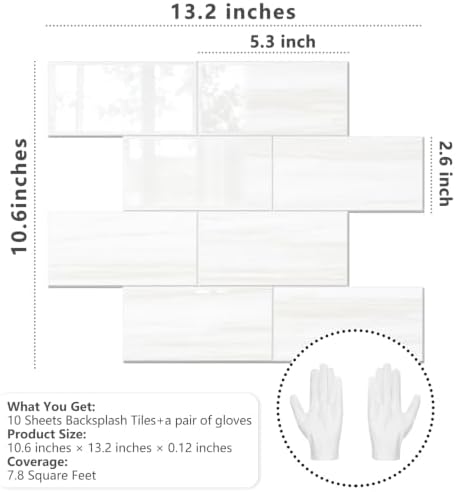 STICKGOO 10-Sheet Backsplash Peel and Stick Subway Tile - Image 5