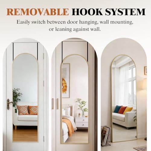 DUMOS Arched Full Length Mirror Over the Door - Image 4