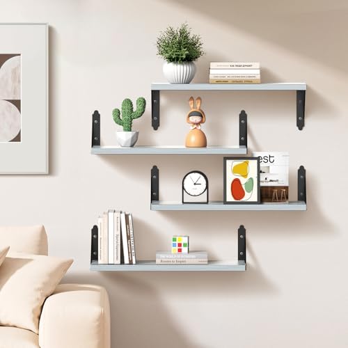 ROMGUAR CRAFT Wood Wall Floating Shelves Set of 4 - Image 2
