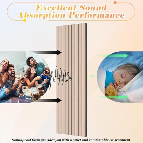 16" x 12" Acoustic Panels 12 Pack, Self-Adhesive 3D Wall Tiles Camel - Image 5